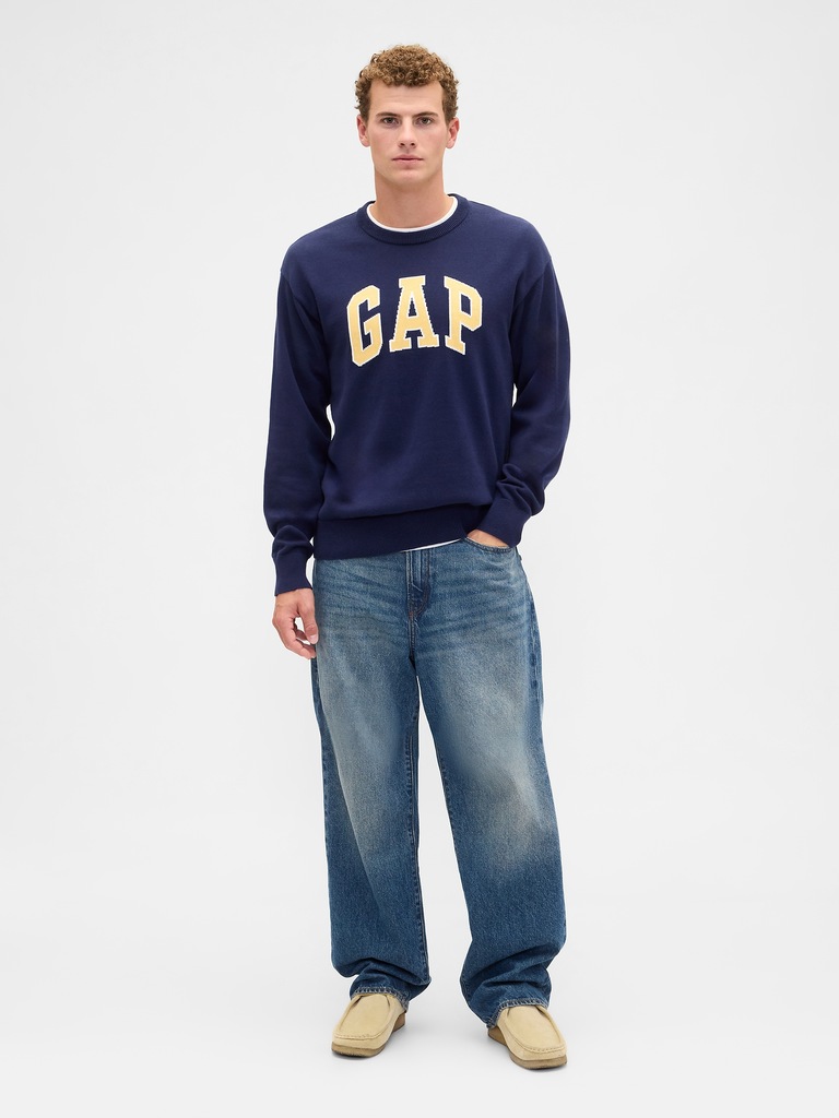 Relaxed Gap Logo Intarsia Sweater
