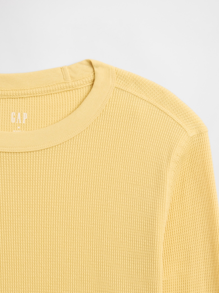 Waffle-Knit Crewneck T-Shirt