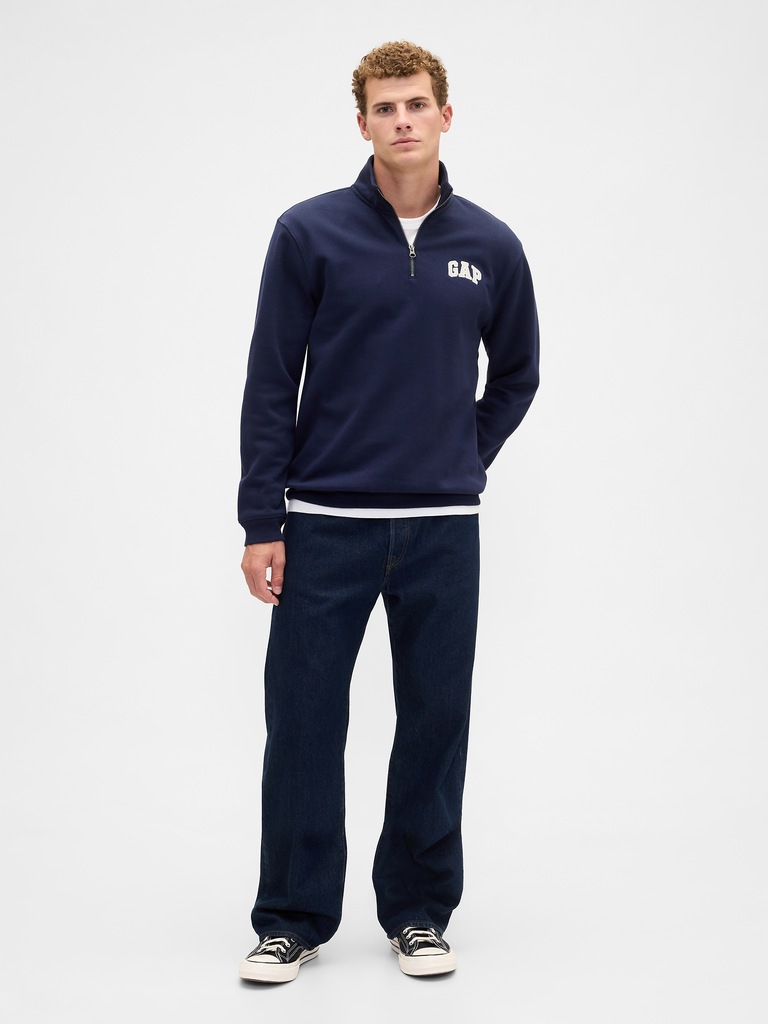 Relaxed Gap Logo Quarter-Zip Sweatshirt