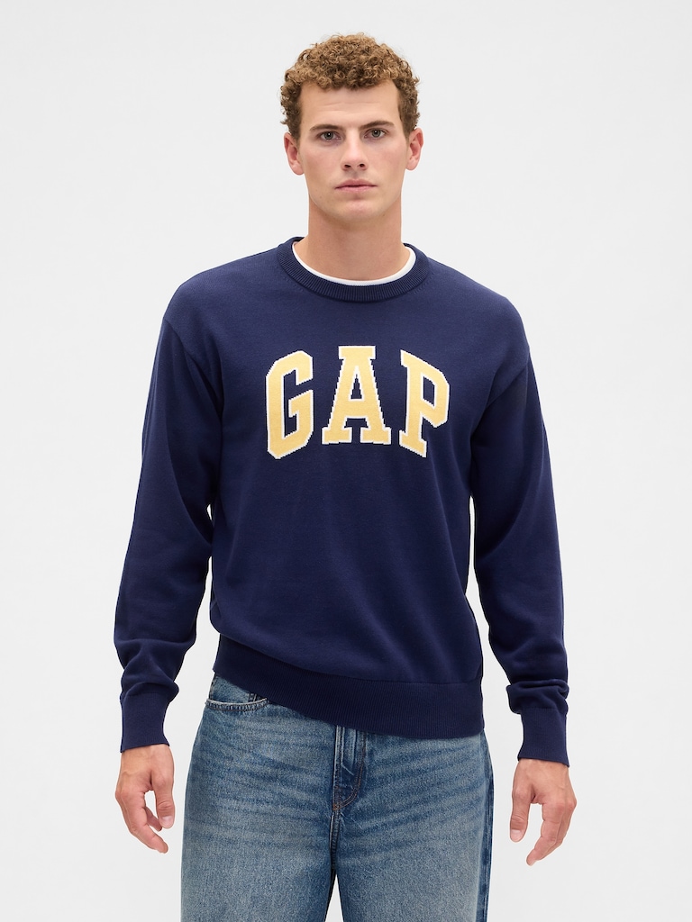 Relaxed Gap Logo Intarsia Sweater