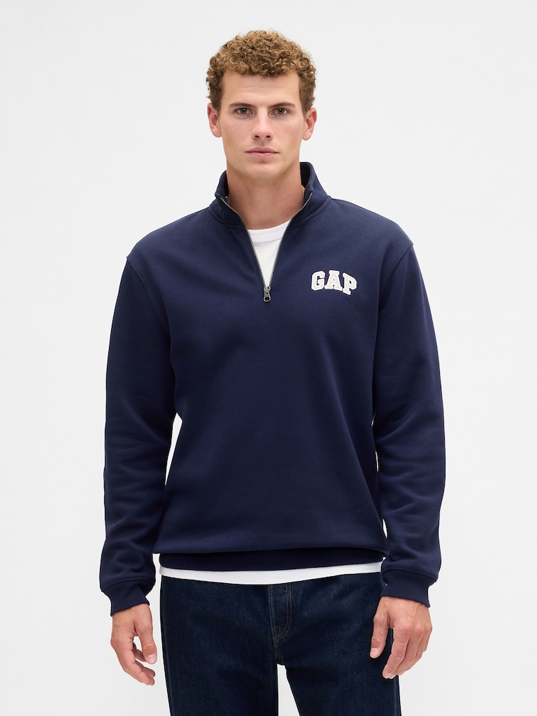 Relaxed Gap Logo Quarter-Zip Sweatshirt