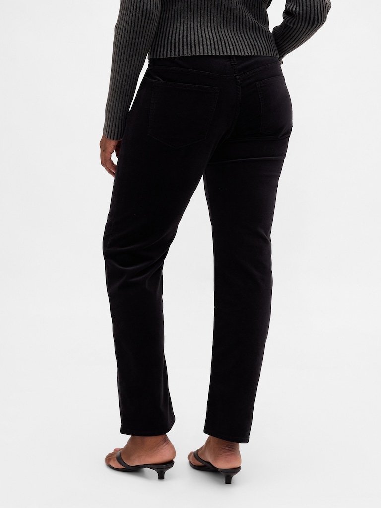 Low Rise Velvet '90s Slim Straight Pants