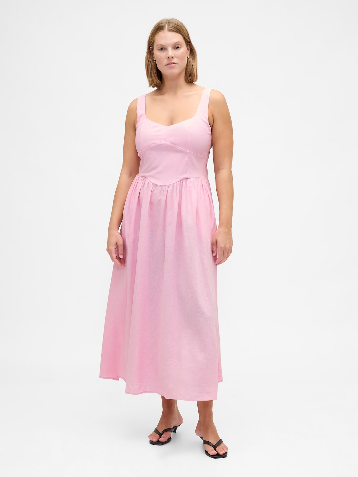 Seamed Drop-Waist Maxi Dress