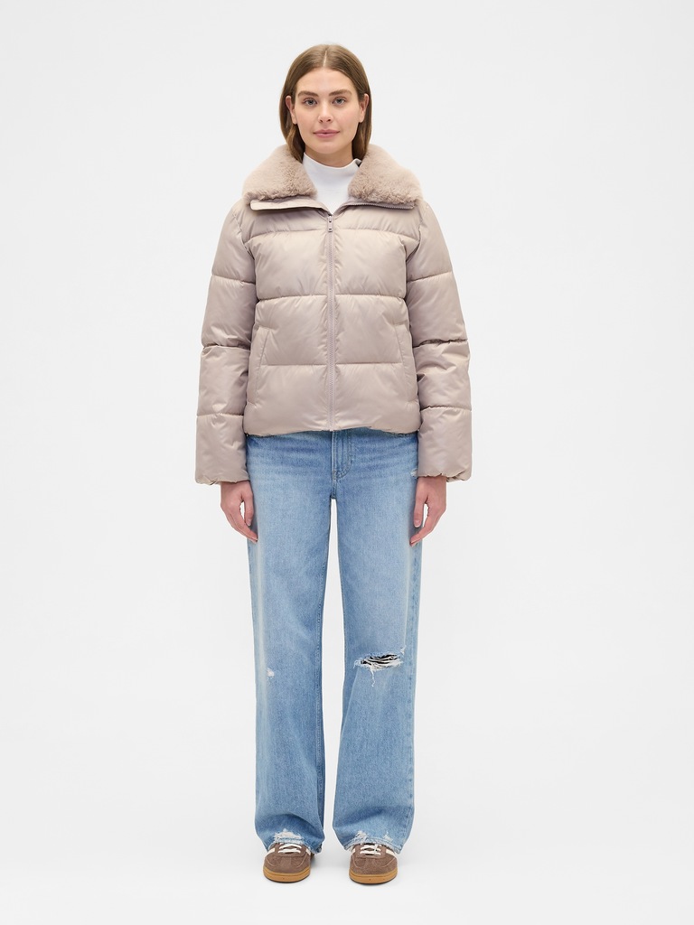 100% Recycled Relaxed Short Puffer Jacket