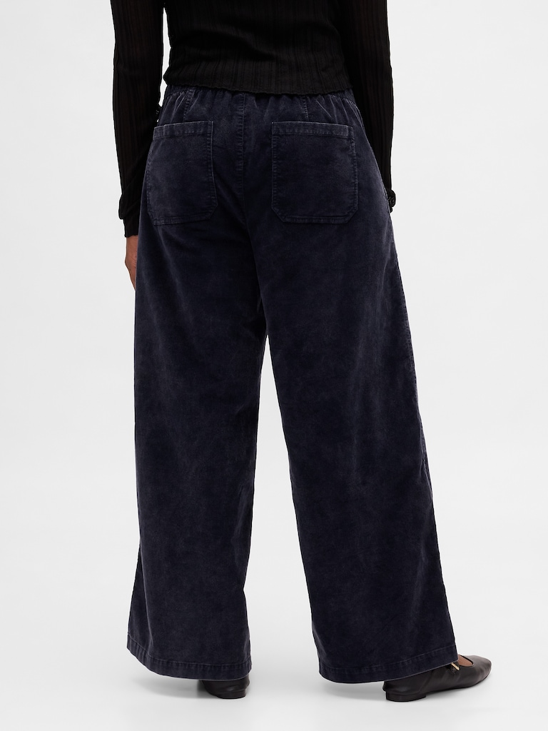 Mid Rise Corduroy Baggy Pants