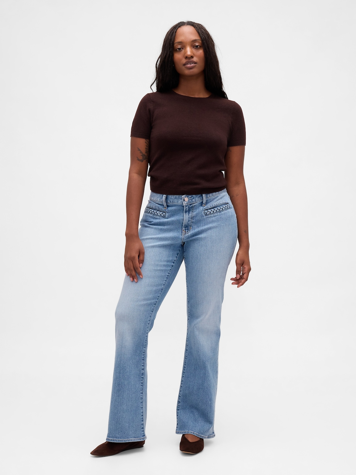 Low Rise Braided Pocket Long & Lean Jeans