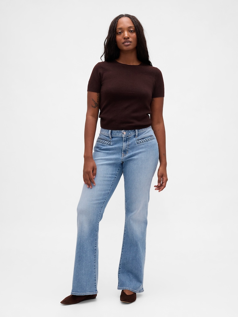 Low Rise Braided Pocket Long & Lean Jeans