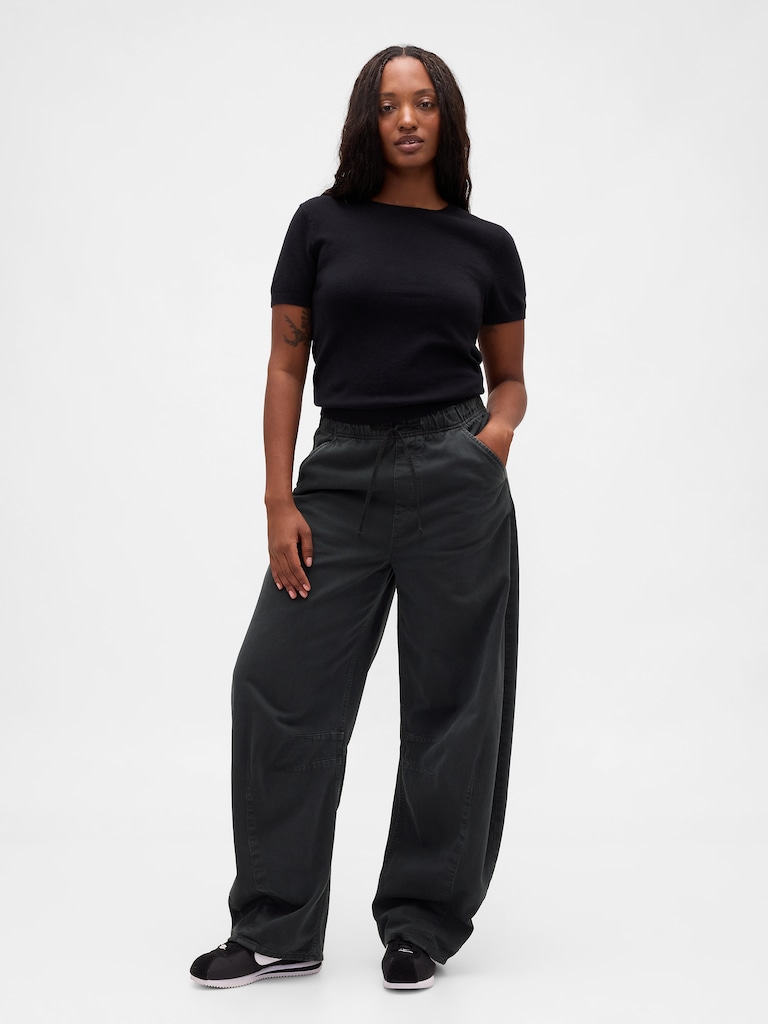 Mid Rise Twill Easy Horseshoe Pants