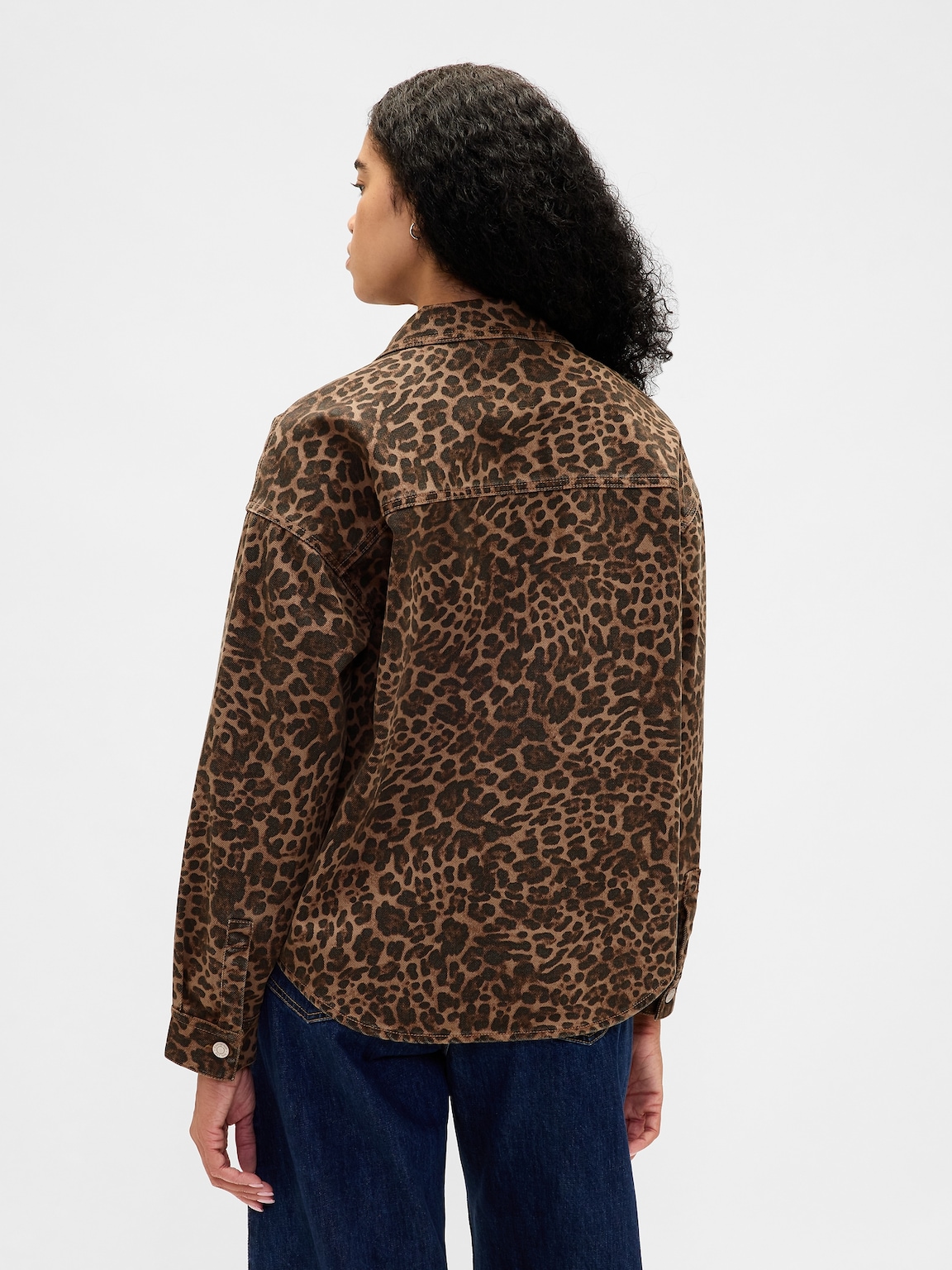 UltraSoft Leopard Denim Shirt Jacket