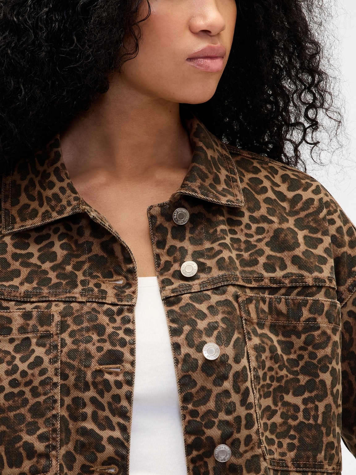 UltraSoft Leopard Denim Shirt Jacket