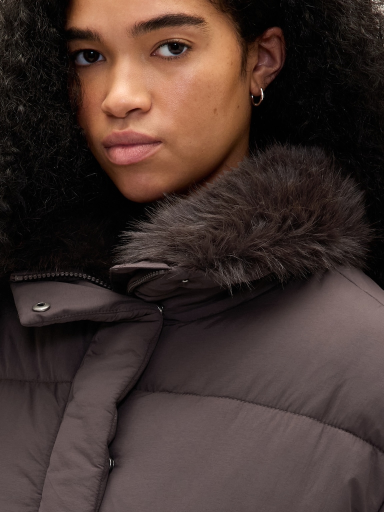 Fur-Trim Puffer Jacket