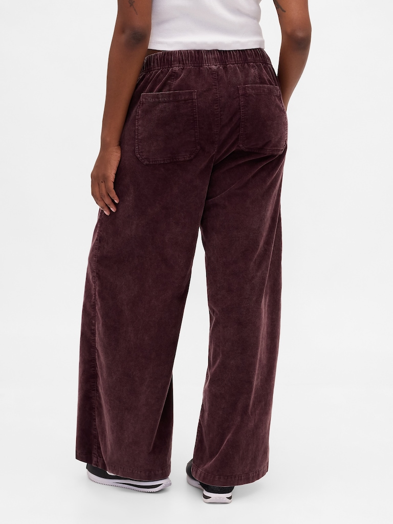 Mid Rise Corduroy Baggy Pants