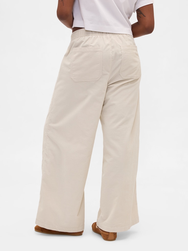 Mid Rise Corduroy Baggy Pants