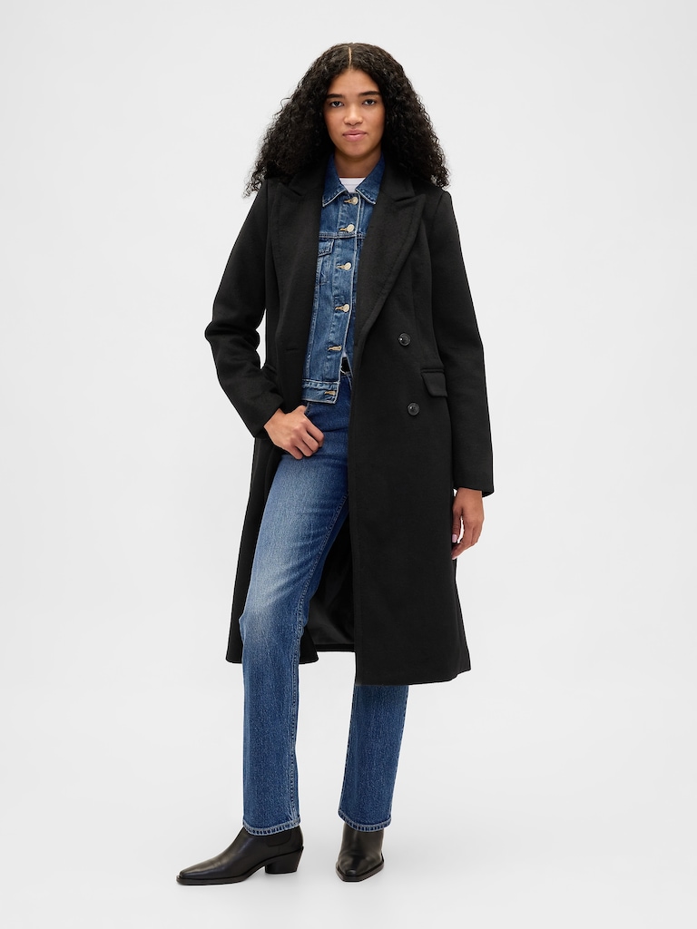 Wool-Blend Chesterfield Coat