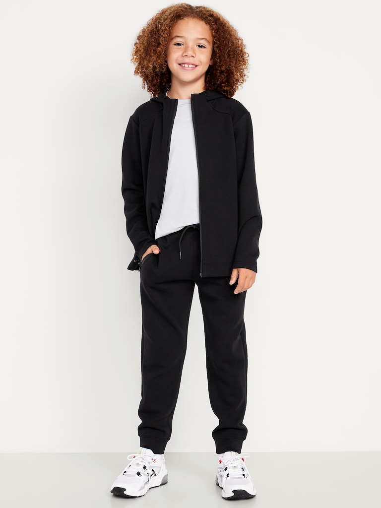 Dynamic Fleece Zip-Front Hoodie and Joggers Set for Boys