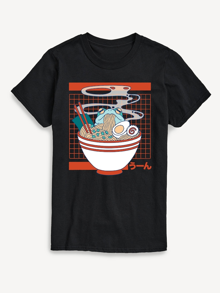 Ramen Frog Yum Short Sleeve Graphic T-Shirt