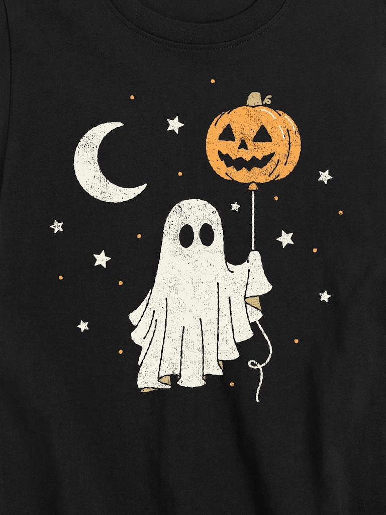 Toddler Ghost Pumpkin Balloon  Short Sleeve Tee