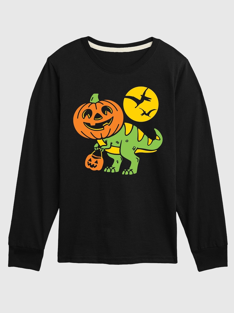 Toddler T-Rex Pumpkin Head Long Sleeve Tee