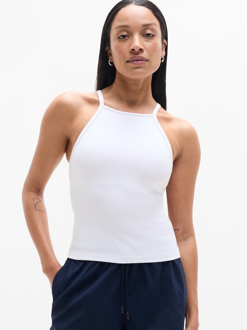 V-Neck Hardware One-Piece Swimsuit