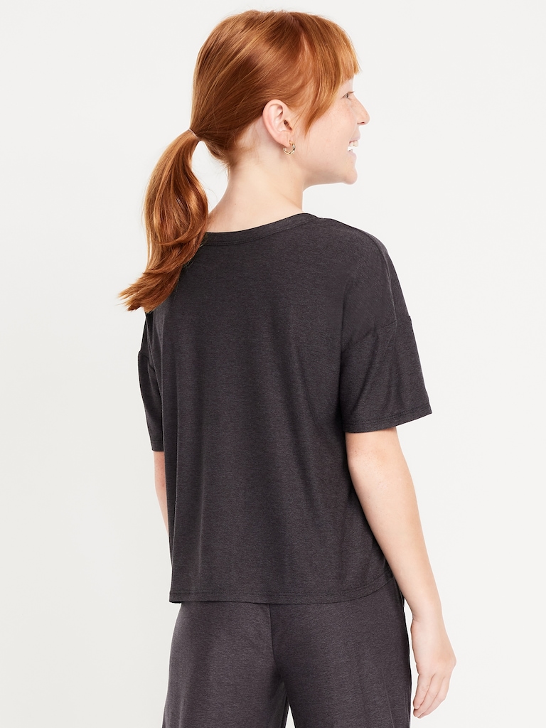 CloudMotion Cropped Graphic Performance T-Shirt for Girls