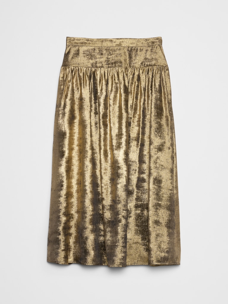 Metallic Midi Skirt