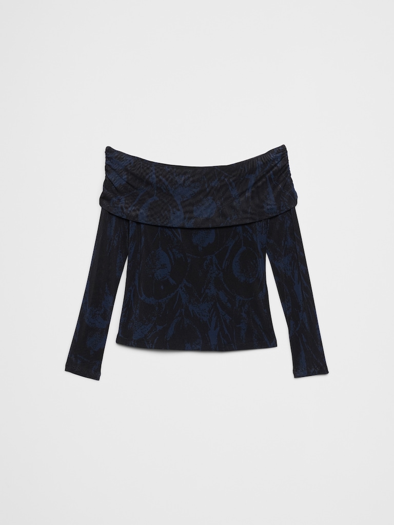 Off-Shoulder Mesh Top