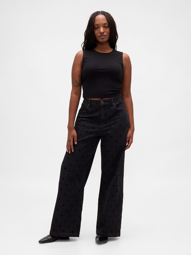 High Rise Stride Wide-Leg Jeans