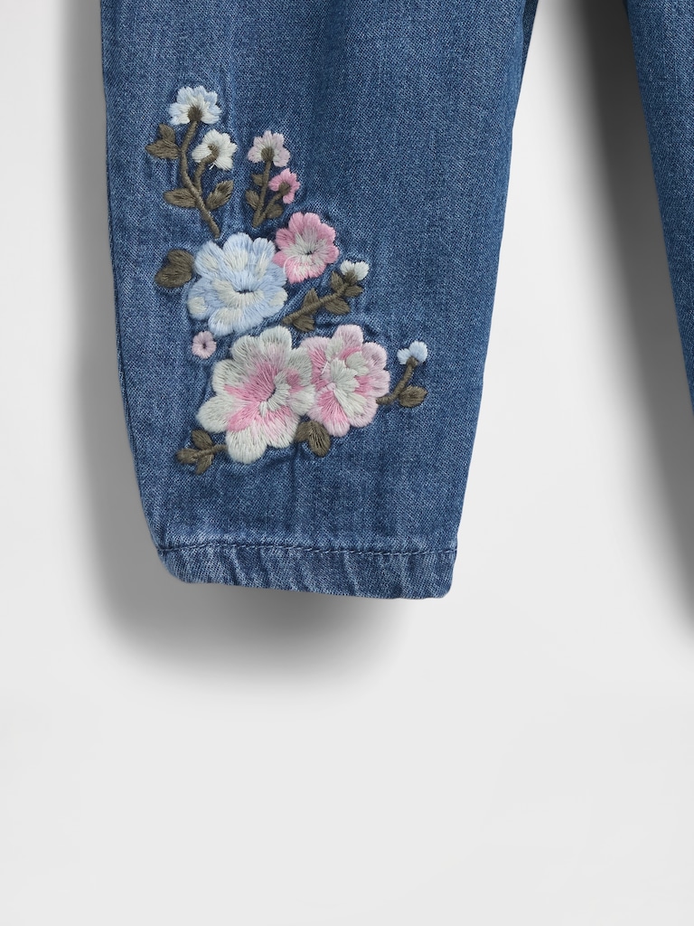 Baby Floral Denim Outfit Set