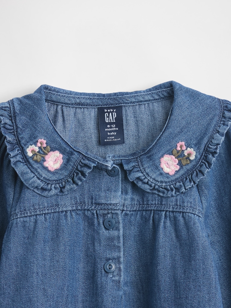 Baby Floral Denim Outfit Set