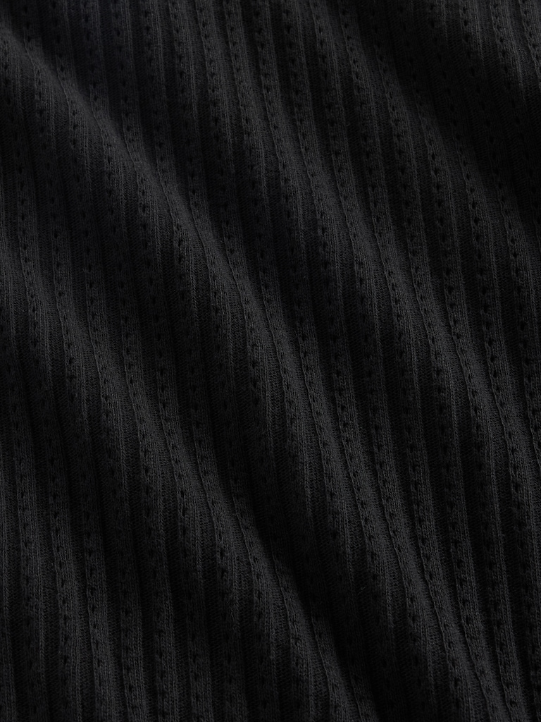 Pointelle Rib Crop Turtleneck