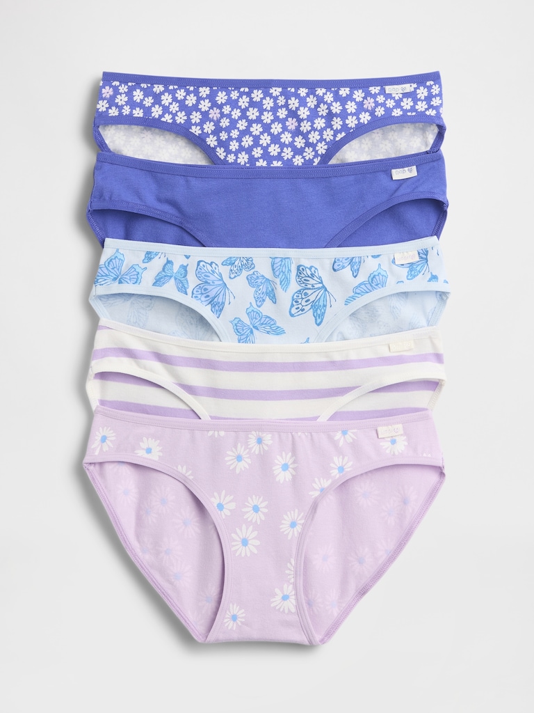 Kids Organic Stretch Cotton Bikini Briefs (5-Pack)