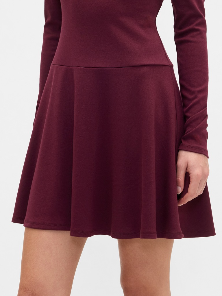 Modern Ribbed Boatneck Mini Dress