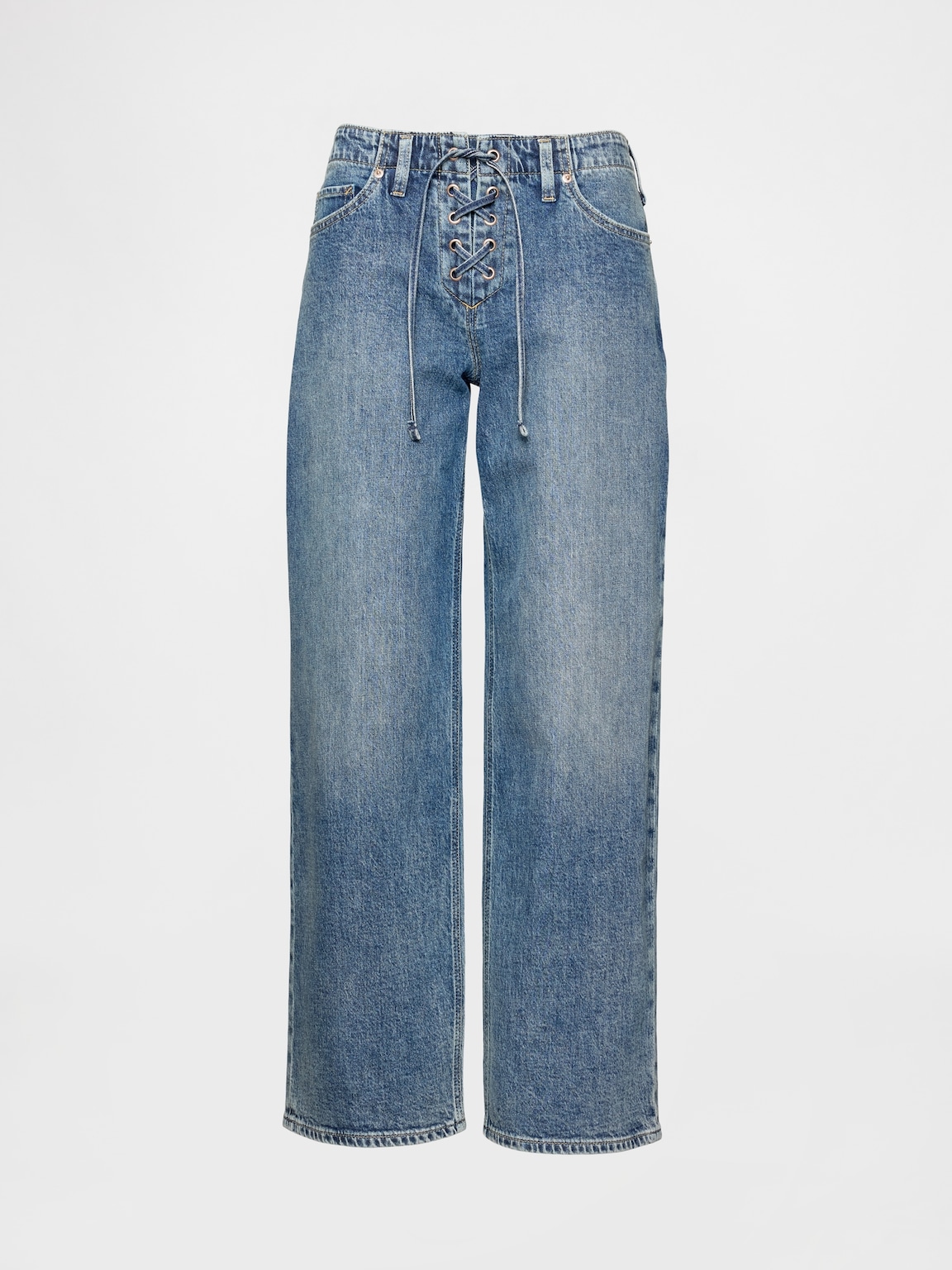 Low Rise '90s Loose Lace-Up Jeans