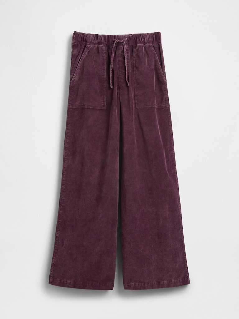 Mid Rise Corduroy Baggy Pants