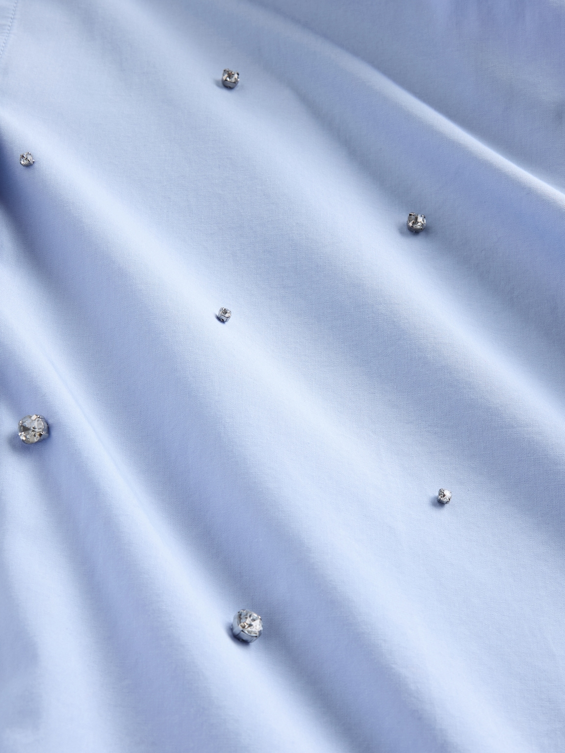 Organic Cotton Embellished Straight-Hem Crop Shirt