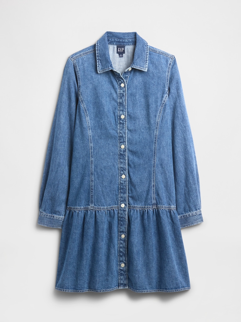 Denim Peplum Mini Dress