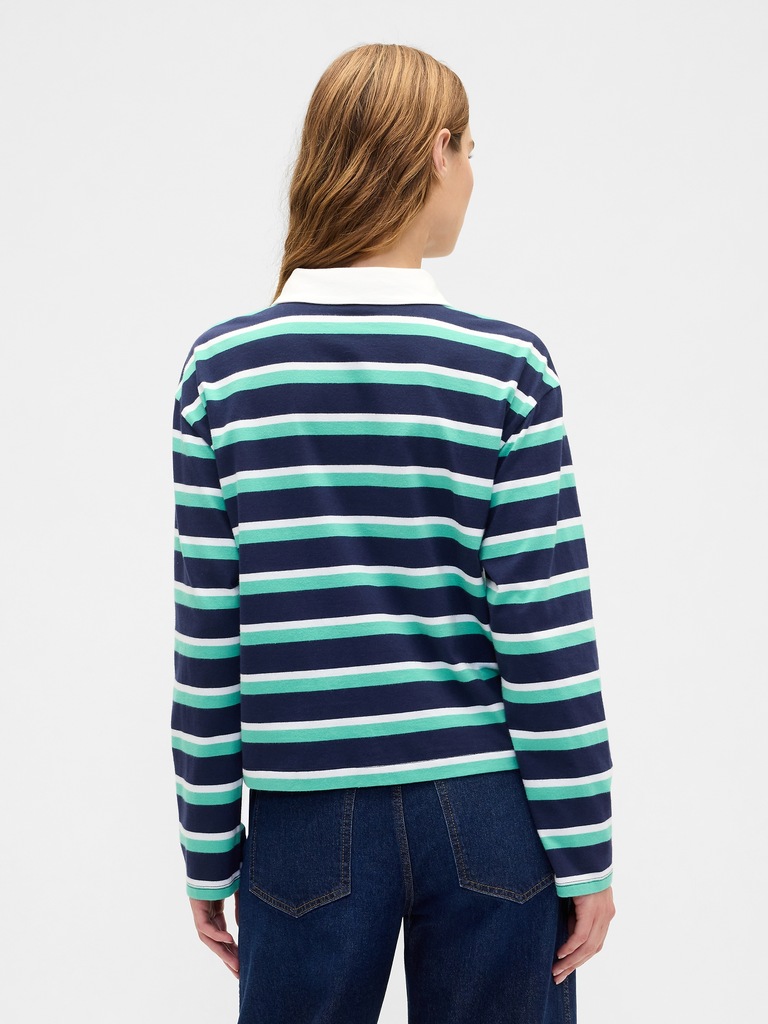 Oversized Stripe Rugby Polo Shirt