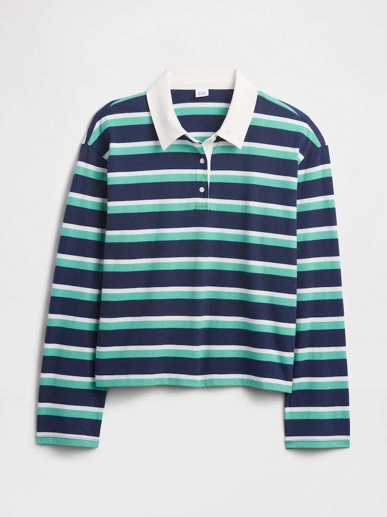 Oversized Stripe Rugby Polo Shirt