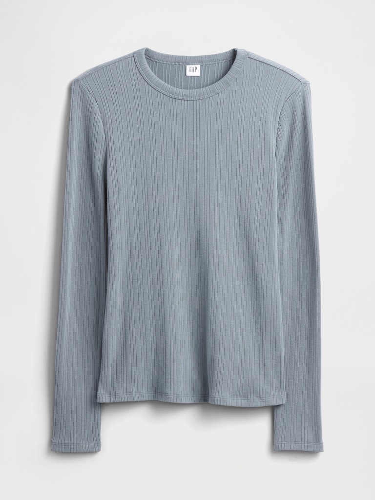 Ribbed Crewneck T-Shirt