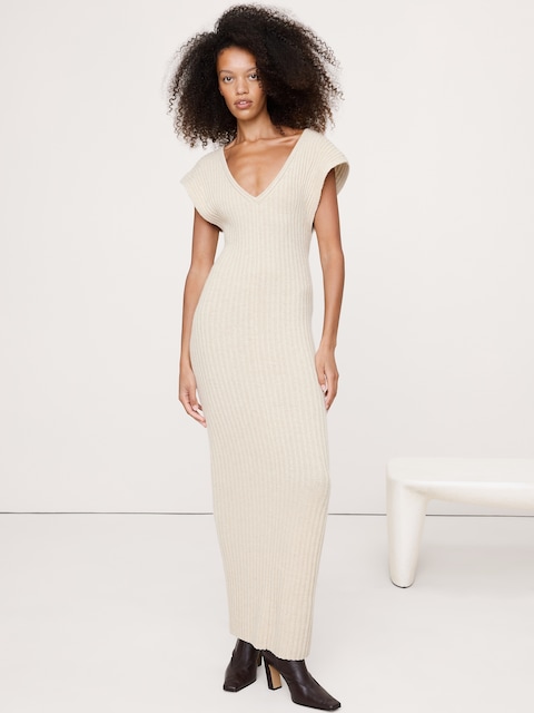 banana republic beige dress Long Formal Dress with Beaded Long-Sleeve Jacket Navy / 22 main image 1