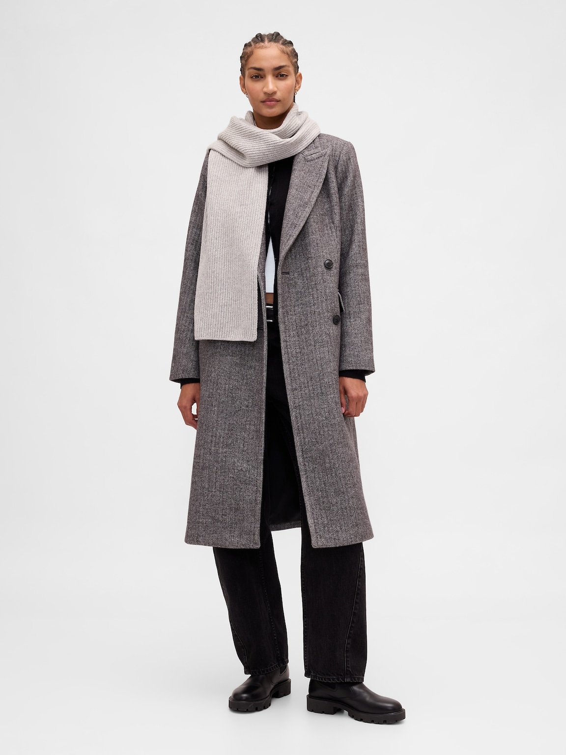 Wool-Blend Chesterfield Coat