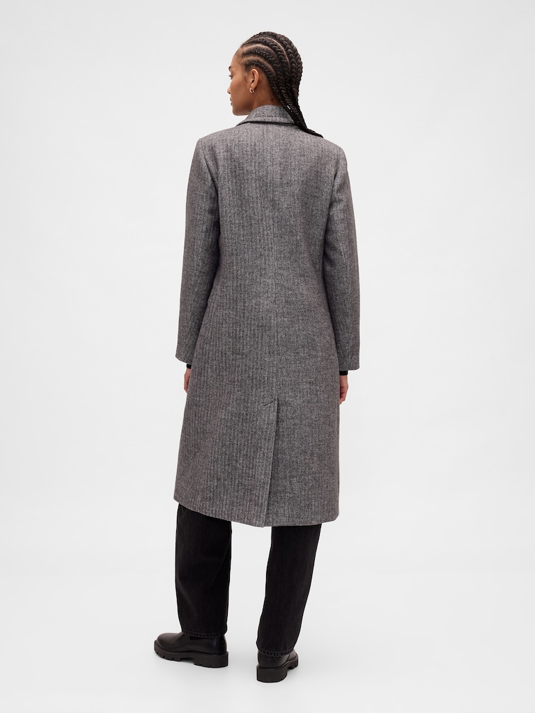 Wool-Blend Chesterfield Coat