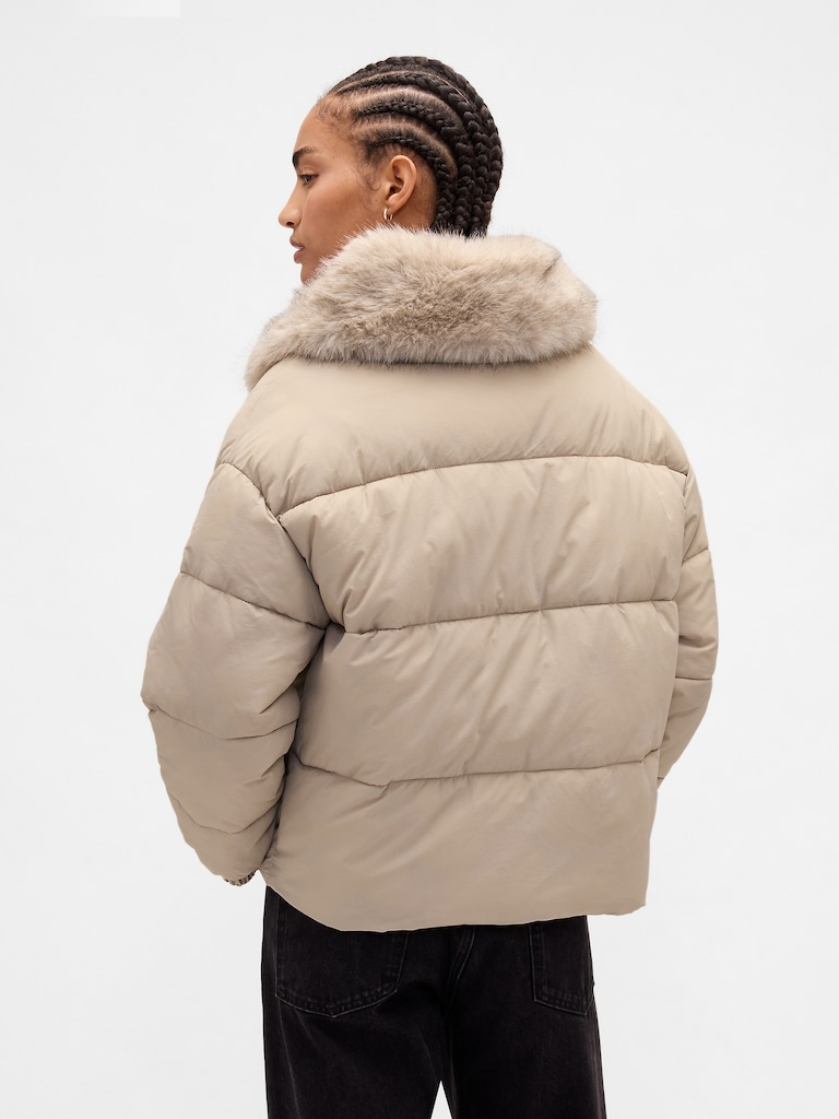 Fur-Trim Puffer Jacket