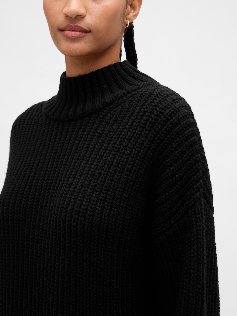Oversized Turtleneck Mini Sweater Dress