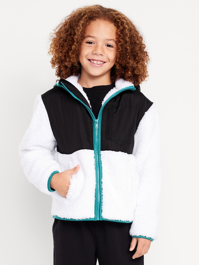 Loose Sherpa Pocket Hooded Jacket for Boys