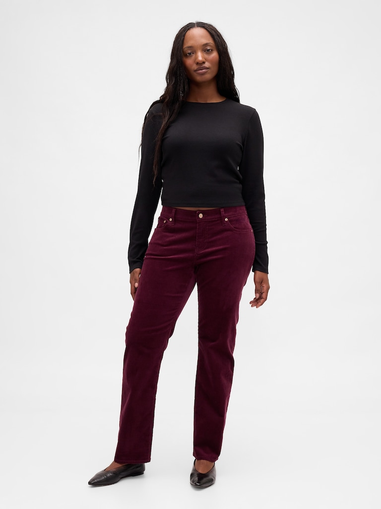 Low Rise Corduroy '90s Slim Straight Pants
