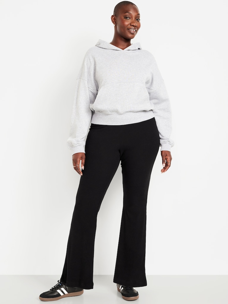 High-Waisted Fashion Ribbed Flare Leggings