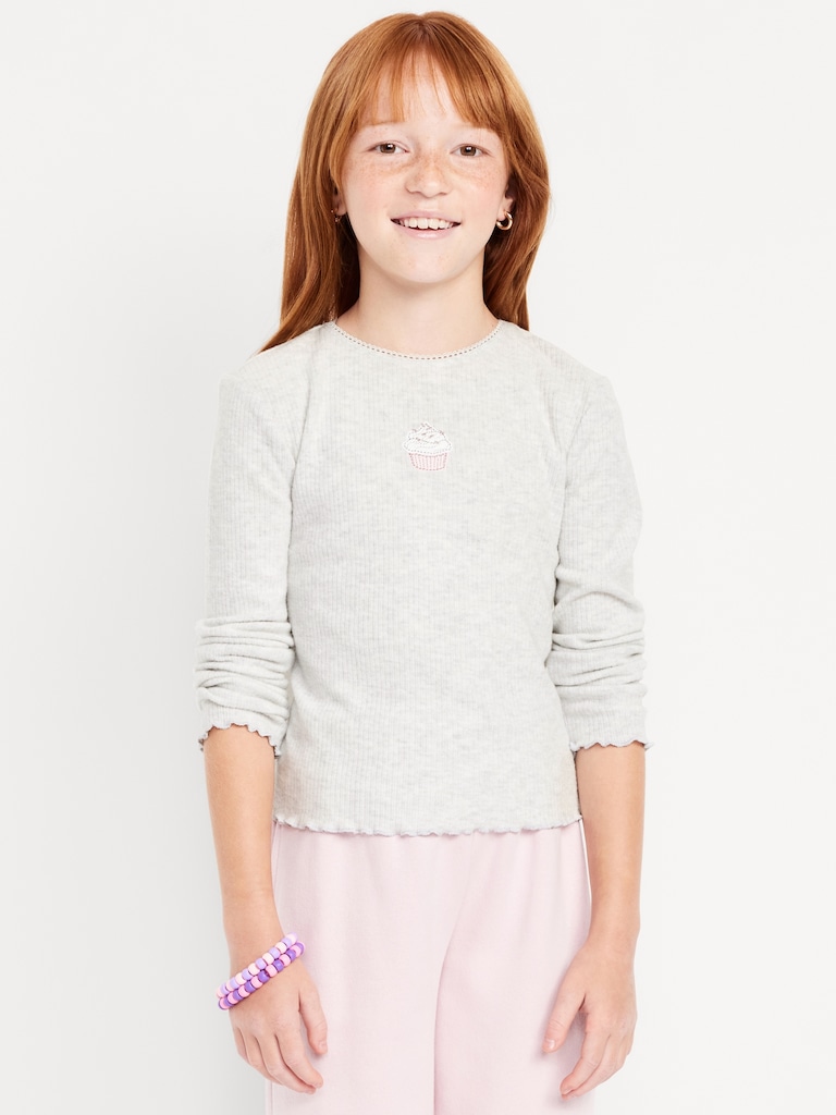 CozePlush Long-Sleeve Graphic T-Shirt for Girls