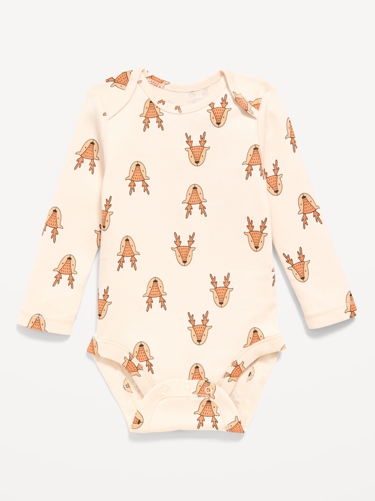 Printed Long-Sleeve Bodysuit for Baby