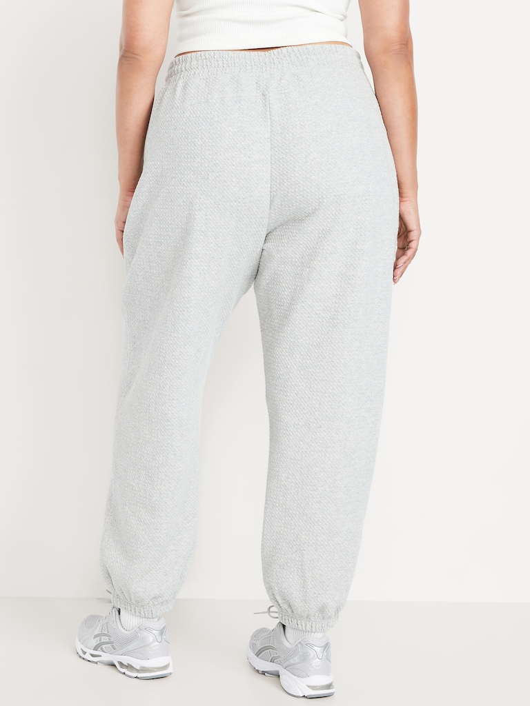 High-Waisted Dynamic Fleece Textured Sweatpants